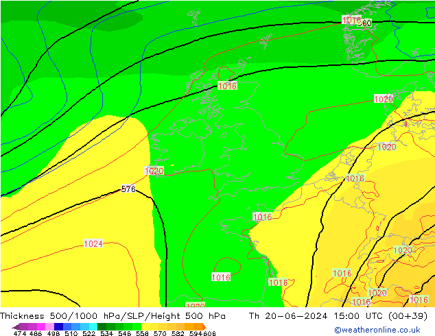 Thck 500-1000hPa ECMWF czw. 20.06.2024 15 UTC