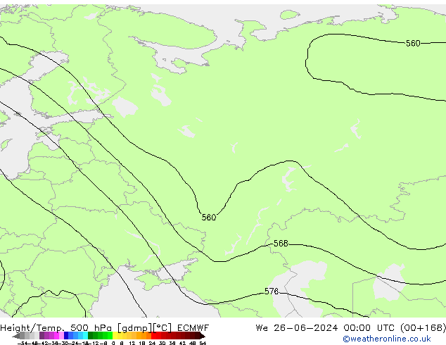 Z500/Rain (+SLP)/Z850 ECMWF mié 26.06.2024 00 UTC