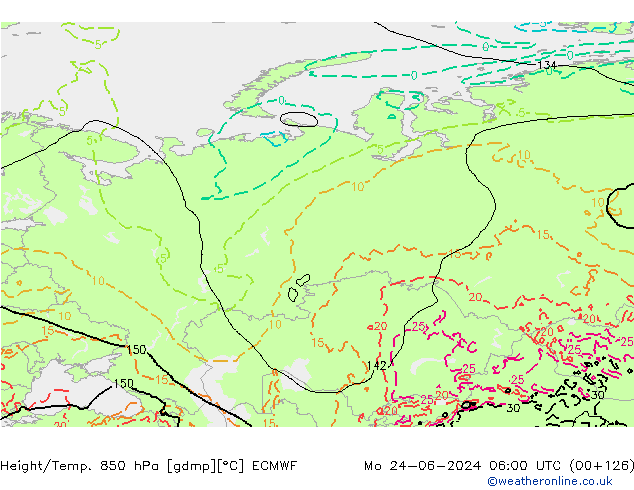 Z500/Rain (+SLP)/Z850 ECMWF  24.06.2024 06 UTC