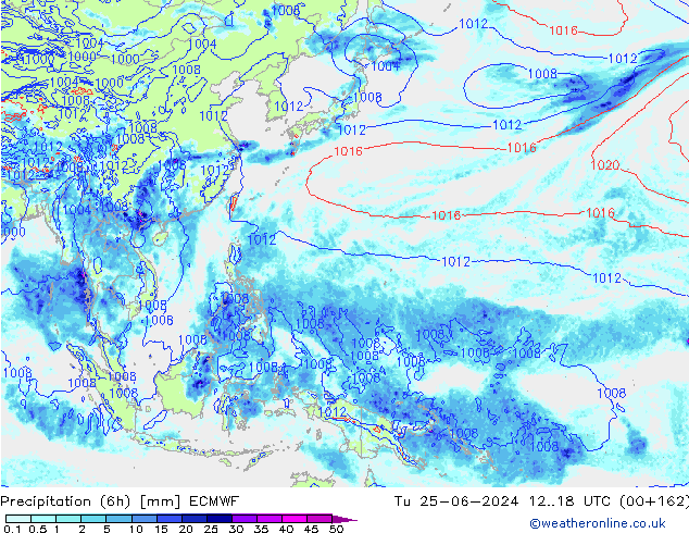 Z500/Rain (+SLP)/Z850 ECMWF Di 25.06.2024 18 UTC