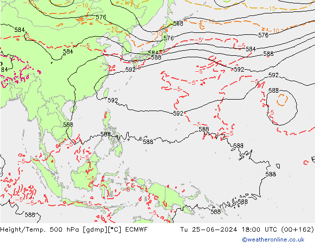 Z500/Rain (+SLP)/Z850 ECMWF Di 25.06.2024 18 UTC
