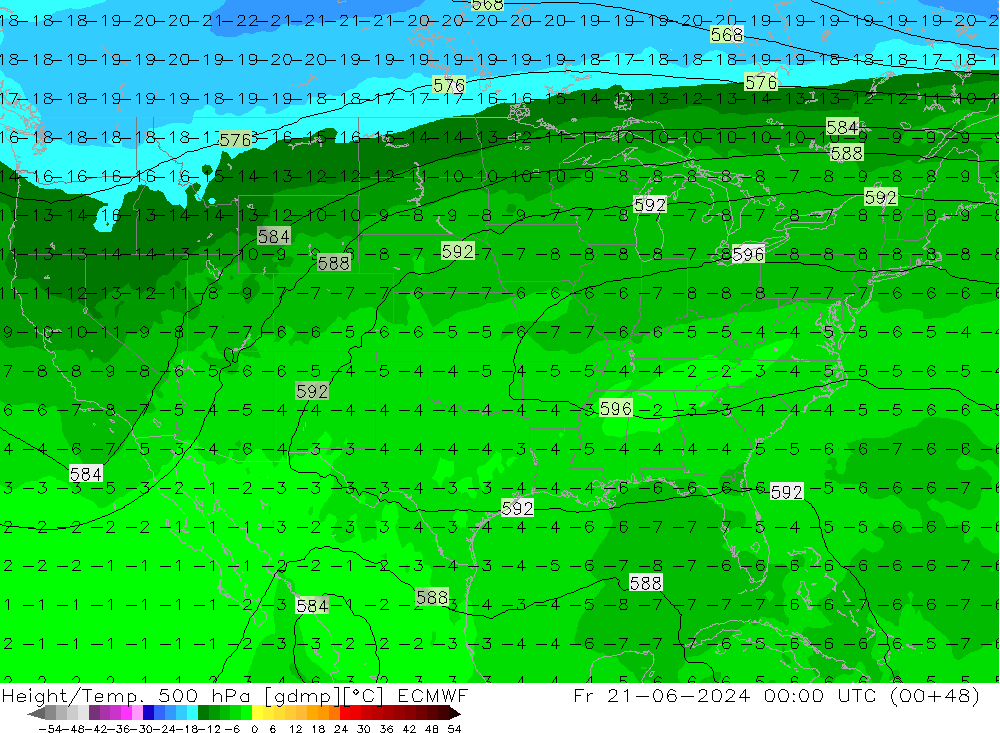 Z500/Rain (+SLP)/Z850 ECMWF ven 21.06.2024 00 UTC