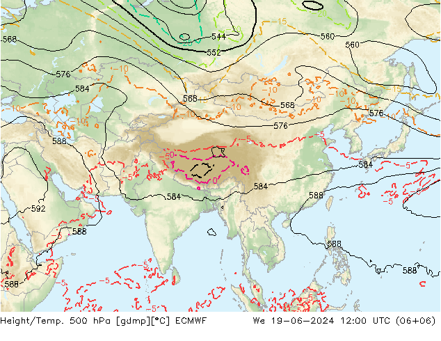 Z500/Regen(+SLP)/Z850 ECMWF wo 19.06.2024 12 UTC