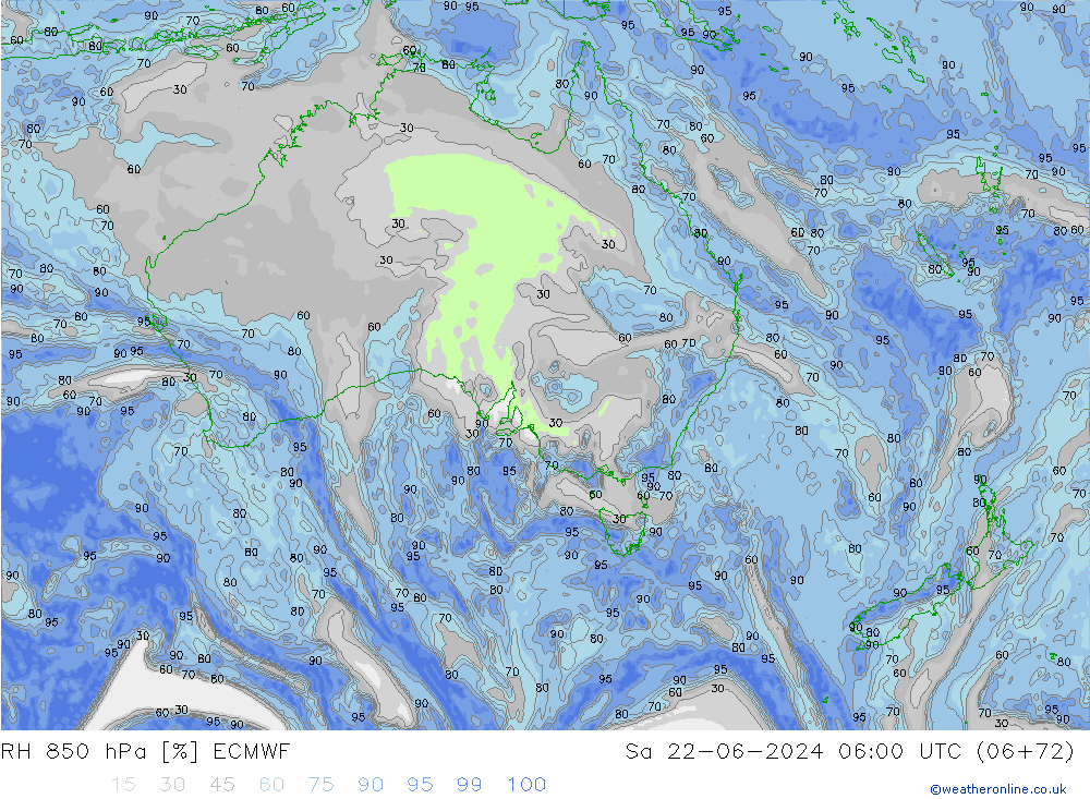 850 hPa Nispi Nem ECMWF Cts 22.06.2024 06 UTC