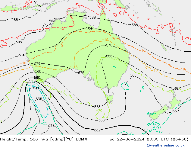 Z500/Rain (+SLP)/Z850 ECMWF Sa 22.06.2024 00 UTC