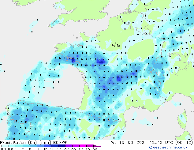 Z500/Rain (+SLP)/Z850 ECMWF Mi 19.06.2024 18 UTC