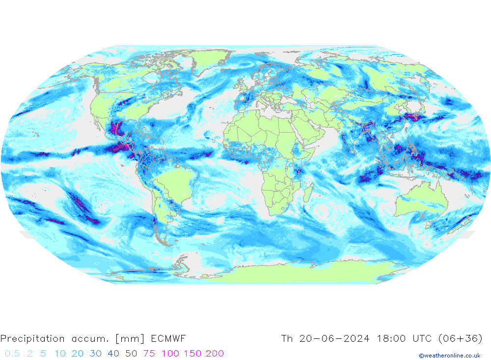 Toplam Yağış ECMWF Per 20.06.2024 18 UTC