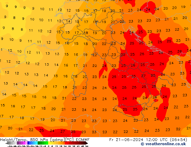 Z500/Rain (+SLP)/Z850 ECMWF Pá 21.06.2024 12 UTC