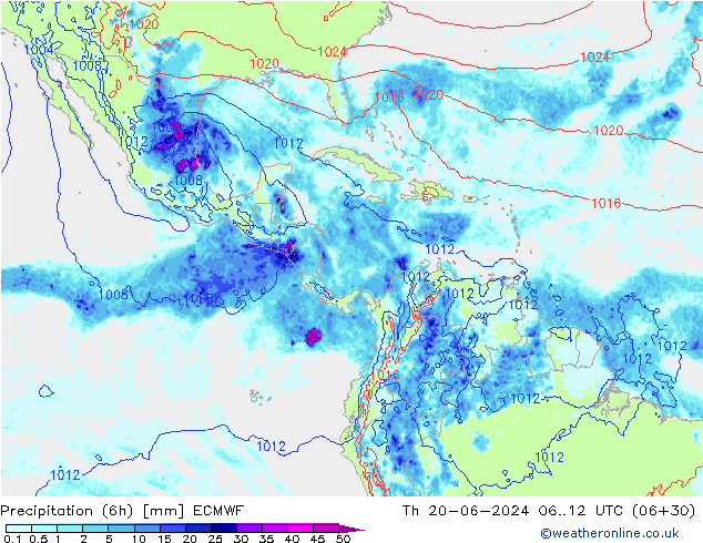 Yağış (6h) ECMWF Per 20.06.2024 12 UTC