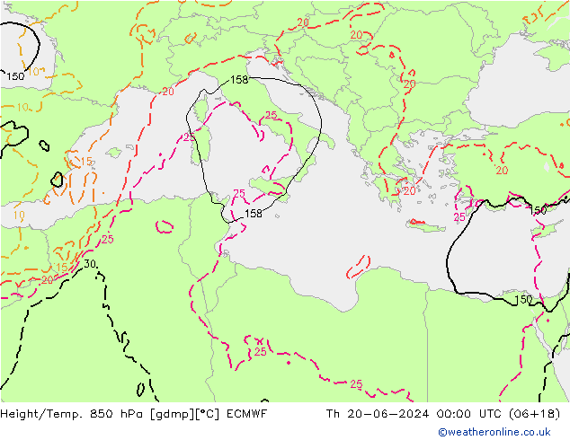 Z500/Rain (+SLP)/Z850 ECMWF Qui 20.06.2024 00 UTC