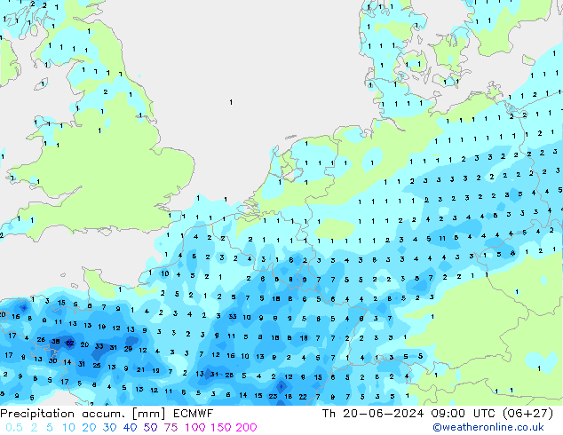 Precipitation accum. ECMWF  20.06.2024 09 UTC