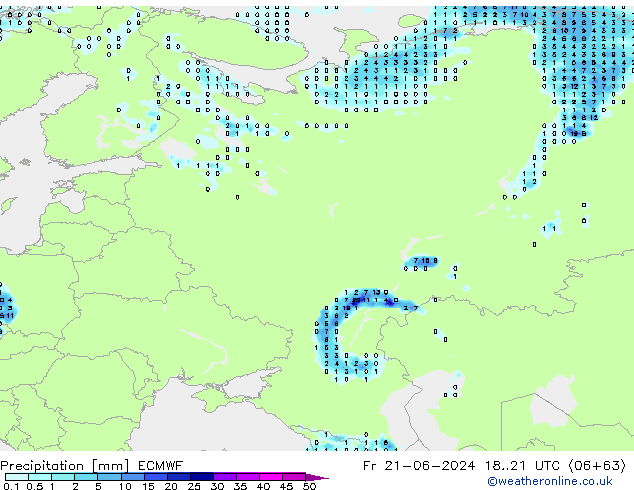 Precipitation ECMWF Fr 21.06.2024 21 UTC