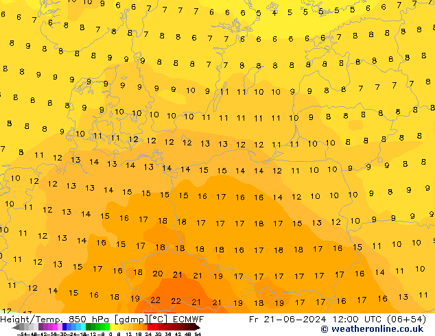 Z500/Rain (+SLP)/Z850 ECMWF Pá 21.06.2024 12 UTC