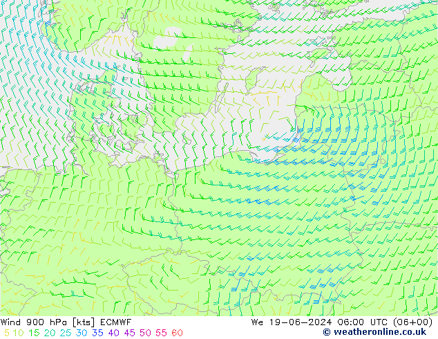  900 hPa ECMWF  19.06.2024 06 UTC