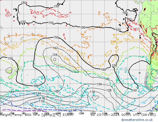 Z500/Rain (+SLP)/Z850 ECMWF Su 23.06.2024 00 UTC