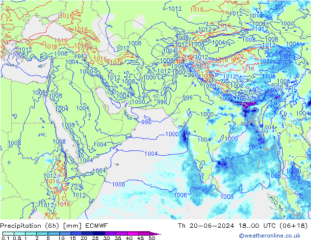 Z500/Regen(+SLP)/Z850 ECMWF do 20.06.2024 00 UTC