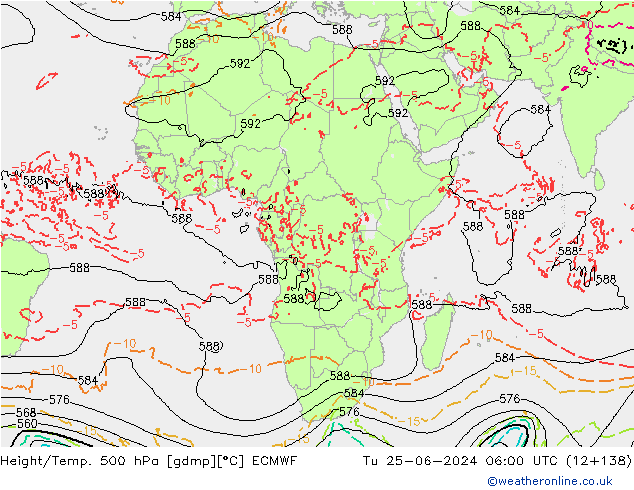 Z500/Regen(+SLP)/Z850 ECMWF di 25.06.2024 06 UTC