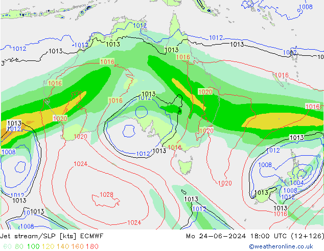 Courant-jet ECMWF lun 24.06.2024 18 UTC