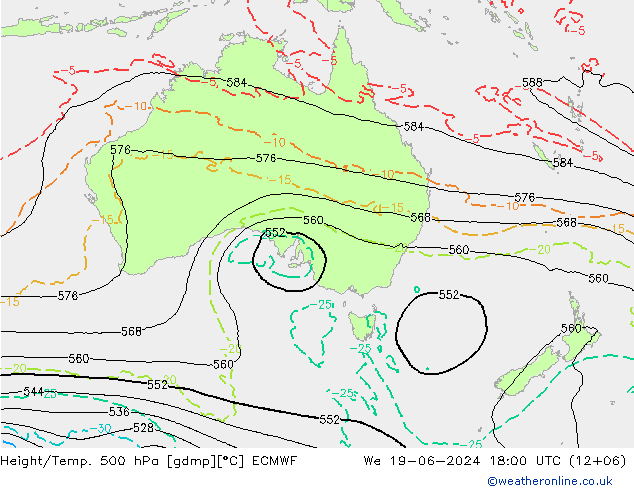 Z500/Rain (+SLP)/Z850 ECMWF  19.06.2024 18 UTC