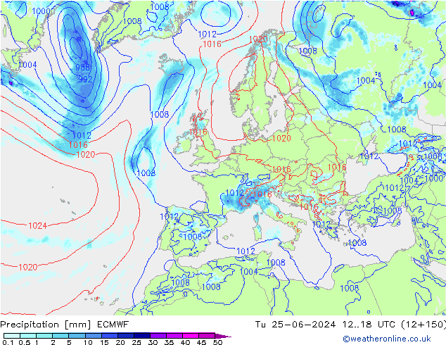 Neerslag ECMWF di 25.06.2024 18 UTC