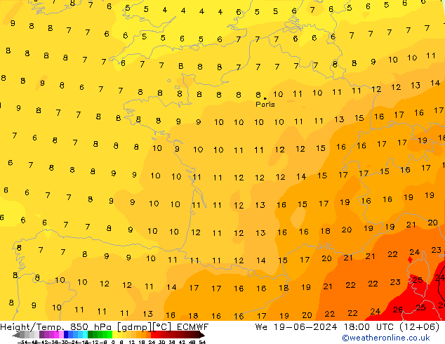 Z500/Rain (+SLP)/Z850 ECMWF mer 19.06.2024 18 UTC