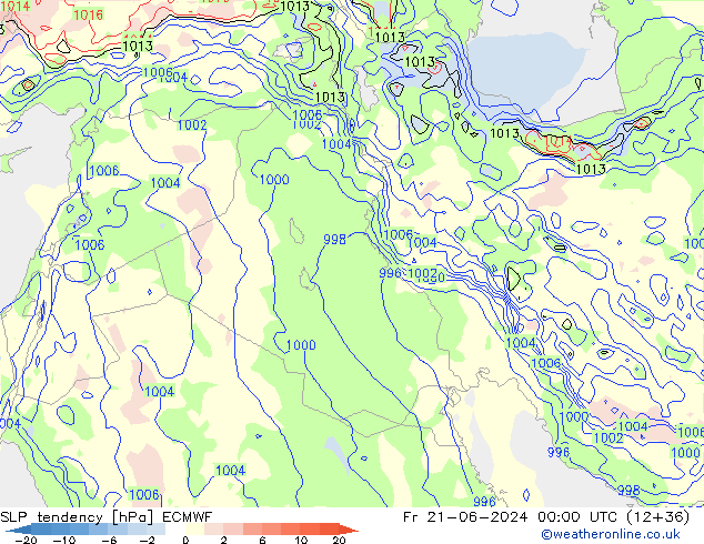 SLP tendency ECMWF Fr 21.06.2024 00 UTC