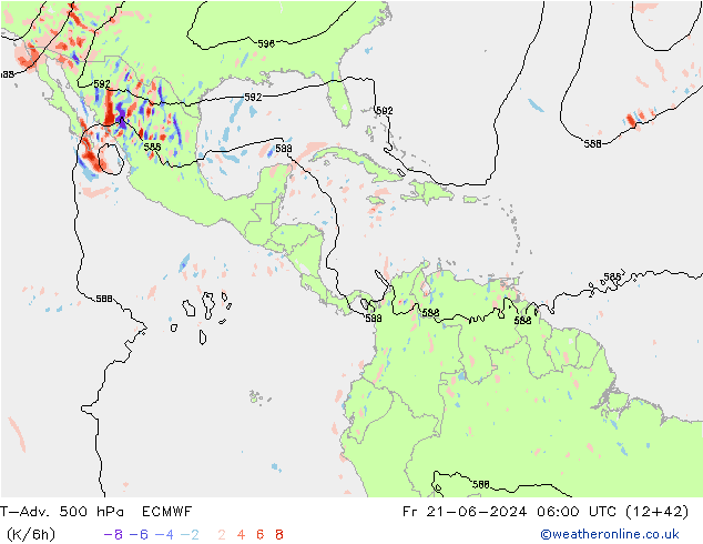 T-Adv. 500 hPa ECMWF vr 21.06.2024 06 UTC