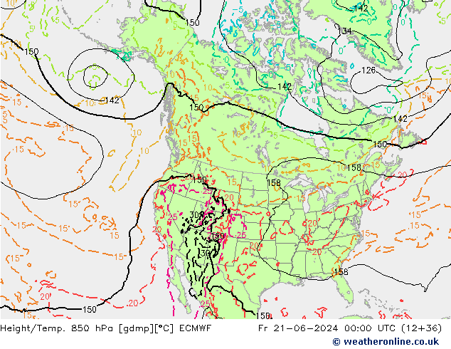 Z500/Rain (+SLP)/Z850 ECMWF ven 21.06.2024 00 UTC