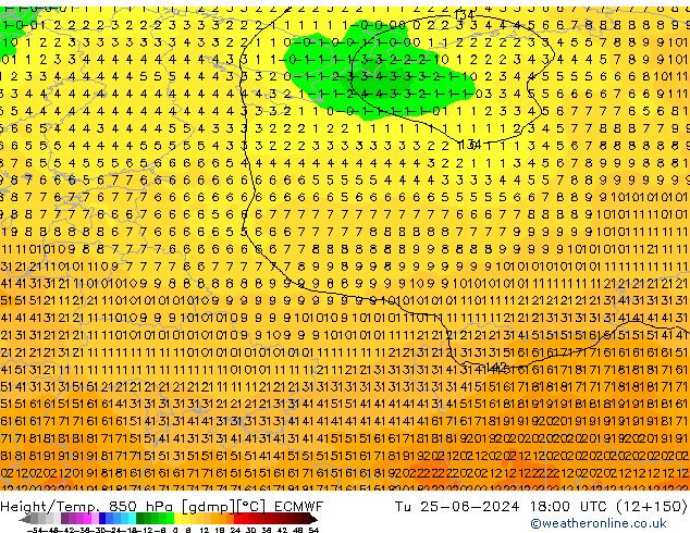 Z500/Rain (+SLP)/Z850 ECMWF  25.06.2024 18 UTC
