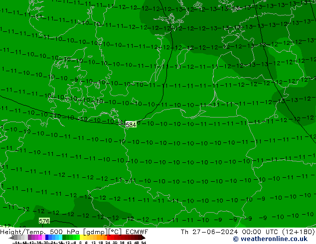 Z500/Rain (+SLP)/Z850 ECMWF Qui 27.06.2024 00 UTC