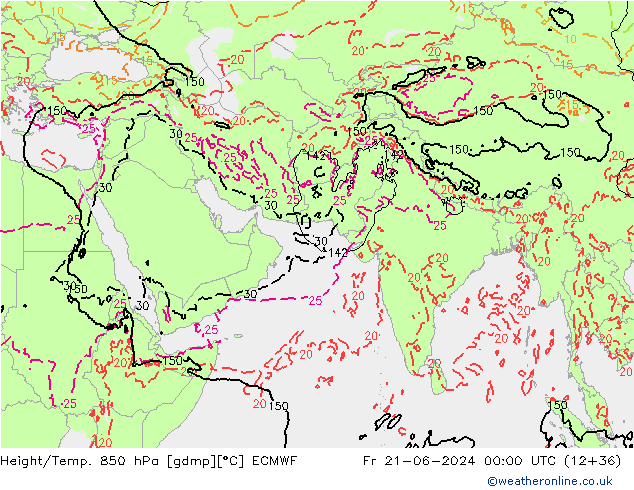 Z500/Rain (+SLP)/Z850 ECMWF ven 21.06.2024 00 UTC