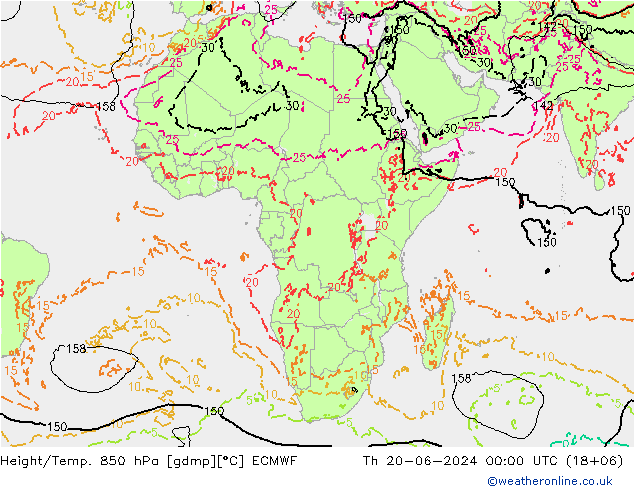 Z500/Rain (+SLP)/Z850 ECMWF  20.06.2024 00 UTC