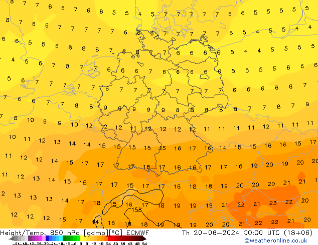 Z500/Rain (+SLP)/Z850 ECMWF gio 20.06.2024 00 UTC