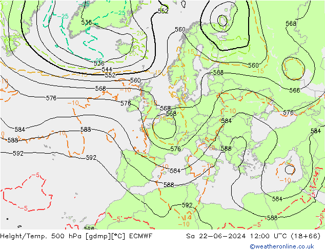 Z500/Rain (+SLP)/Z850 ECMWF So 22.06.2024 12 UTC