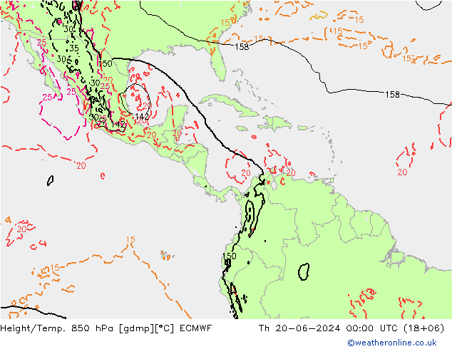 Z500/Rain (+SLP)/Z850 ECMWF Qui 20.06.2024 00 UTC