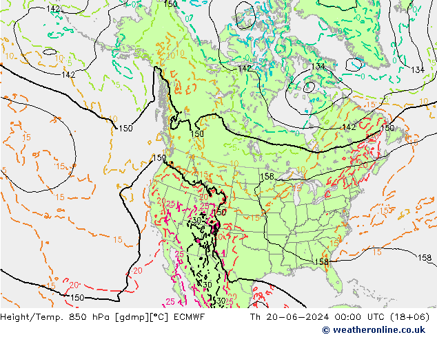 Z500/Rain (+SLP)/Z850 ECMWF Do 20.06.2024 00 UTC