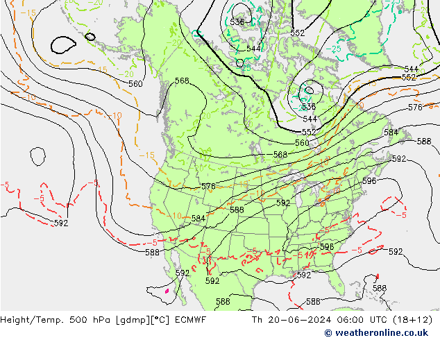 Z500/Rain (+SLP)/Z850 ECMWF 星期四 20.06.2024 06 UTC