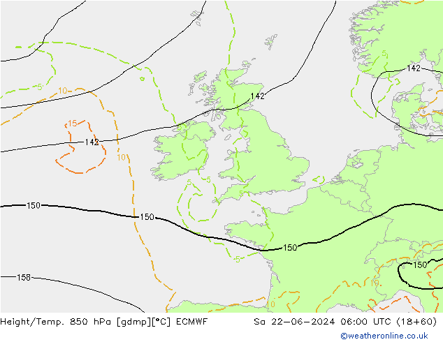 Z500/Regen(+SLP)/Z850 ECMWF za 22.06.2024 06 UTC