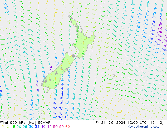 Wind 900 hPa ECMWF Fr 21.06.2024 12 UTC