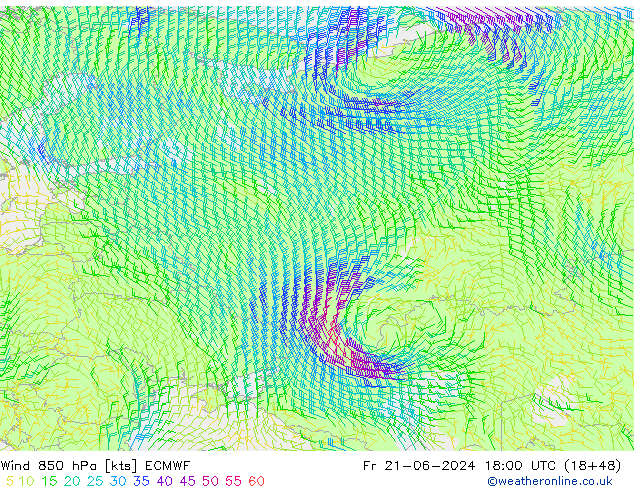 Wind 850 hPa ECMWF vr 21.06.2024 18 UTC
