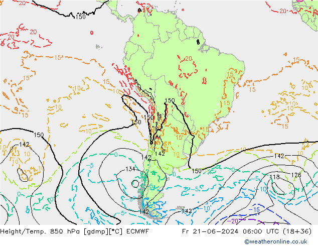 Z500/Rain (+SLP)/Z850 ECMWF Fr 21.06.2024 06 UTC