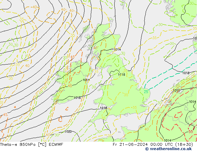 Theta-e 850hPa ECMWF vr 21.06.2024 00 UTC