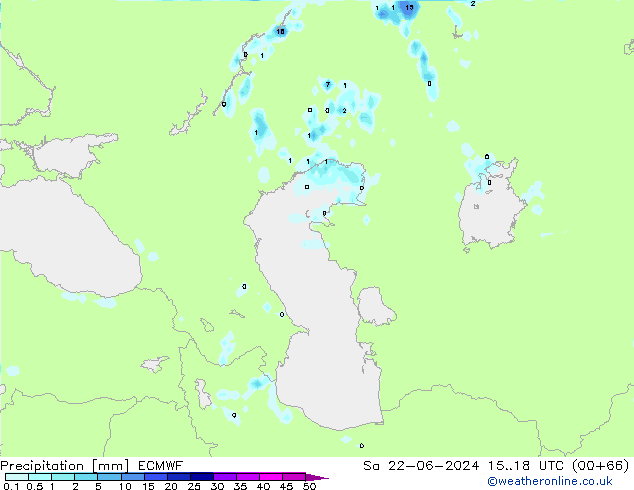 Niederschlag ECMWF Sa 22.06.2024 18 UTC