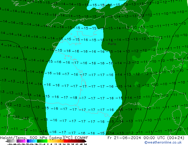 Z500/Rain (+SLP)/Z850 ECMWF Pá 21.06.2024 00 UTC