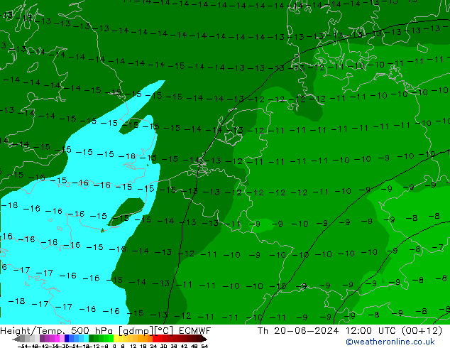 Z500/Rain (+SLP)/Z850 ECMWF Th 20.06.2024 12 UTC