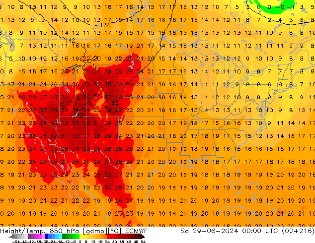 Z500/Regen(+SLP)/Z850 ECMWF za 29.06.2024 00 UTC