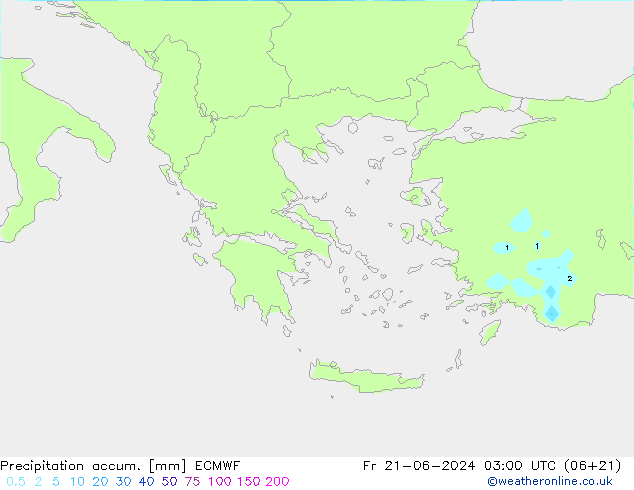 Precipitación acum. ECMWF vie 21.06.2024 03 UTC