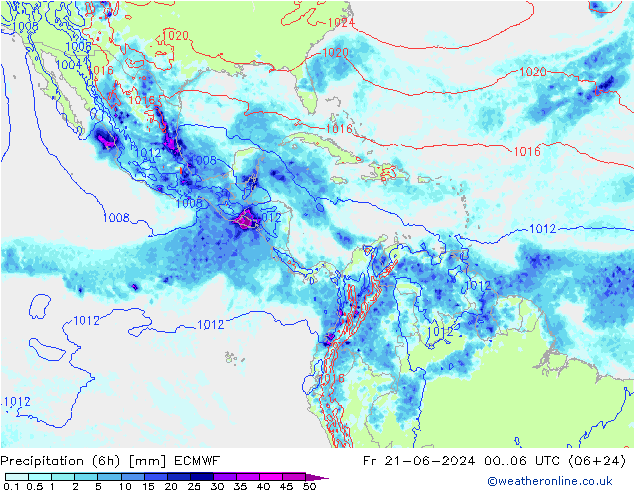 Z500/Rain (+SLP)/Z850 ECMWF vie 21.06.2024 06 UTC