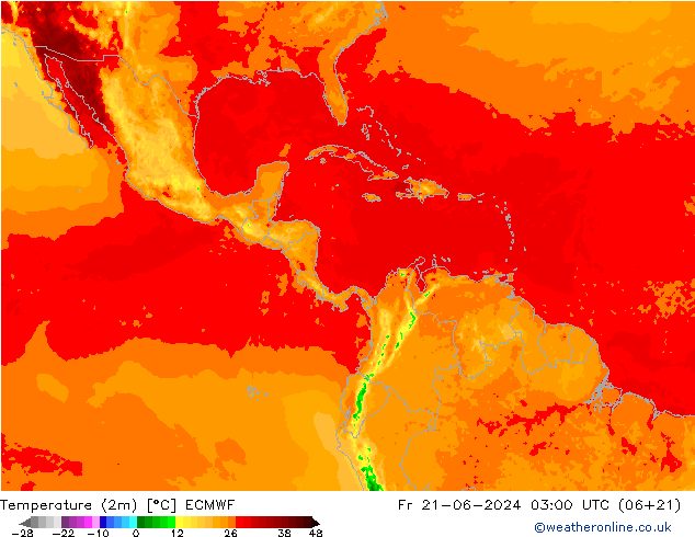 Sıcaklık Haritası (2m) ECMWF Cu 21.06.2024 03 UTC