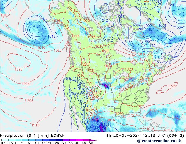 Z500/Rain (+SLP)/Z850 ECMWF gio 20.06.2024 18 UTC